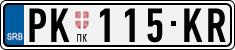 License plate of Serbia, Cars