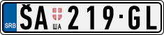 License plate of Serbia, Cars