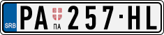 License plate of Serbia, Cars
