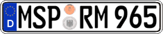 German license plate, Regular plates