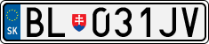 License plate of Slovakia, Cars