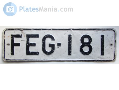 FEG-181, License plate without vehicle