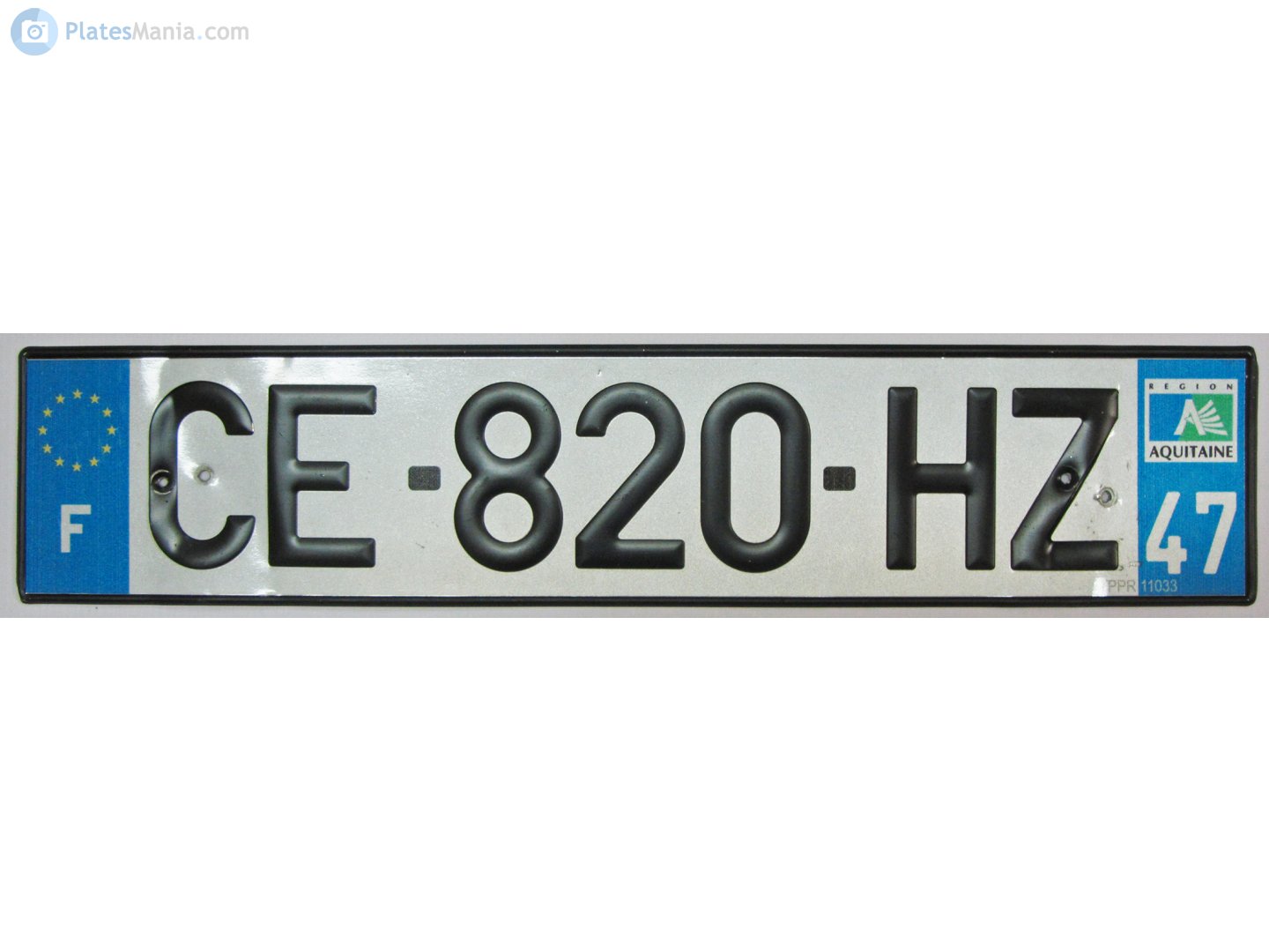 CE-820-HZ, License plate without vehicle 