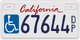 California, Vehicles for disabled persons (D/PXXXXX, XXXXXD/P, DP12345)