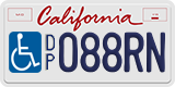 California, Vehicles for disabled persons (D/PXXXXX, XXXXXD/P, DP12345)