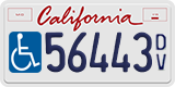 California, Disabled Veteran (D/V12345, 12345D/V, DV12345)