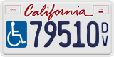 California, Disabled Veteran (D/V12345, 12345D/V, DV12345)