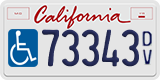 California, Disabled Veteran (D/V12345, 12345D/V, DV12345)