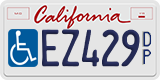 California, Vehicles for disabled persons (D/PXXXXX, XXXXXD/P, DP12345)