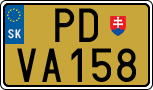 License plate of Slovakia, Export transit plates