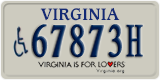 Virginia, Vehicles for disabled persons (#1234XX)