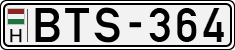 license plates of Hungary, Cars (1990)