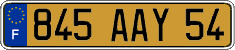 French license plate, FNI