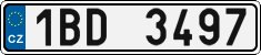 License plate of the Czech Republic, Cars (2001)