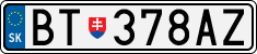 License plate of Slovakia, Cars