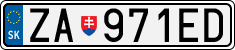 License plate of Slovakia, Cars