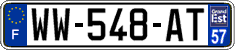 French license plate, SIV (temporary)