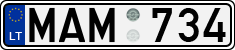 License plate of Lithuania, Cars