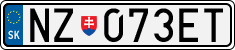 License plate of Slovakia, Cars