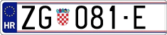 License plate of Croatia, Regular plates