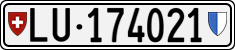 License plate of Switzerland, Cars
