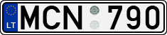 License plate of Lithuania, Cars