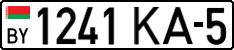 License plate Belarus, Cars (2004)