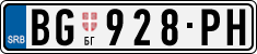 License plate of Serbia, Cars