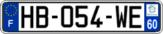French license plate, SIV (ordinary)