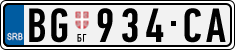 License plate of Serbia, Cars