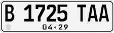 License plate of Indonesia, Regular plates