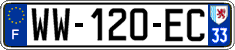 French license plate, SIV (temporary)