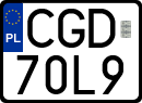 License plates of Poland, Special vehicles and motorcycles