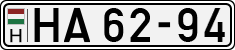 license plates of Hungary, Army (1990)