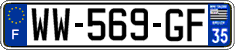 French license plate, SIV (temporary)