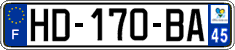 French license plate, SIV (ordinary)