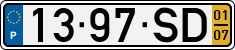 License plate of Portugal, Regular plates