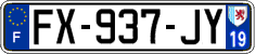 French license plate, SIV (ordinary)