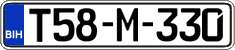 License plate of Bosnia and Herzegovina, Regular plates