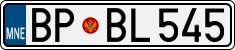 License plate of Montenegro, Cars