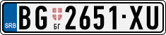 License plate of Serbia, Cars
