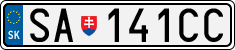 License plate of Slovakia, Cars