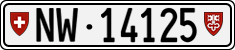 License plate of Switzerland, Cars