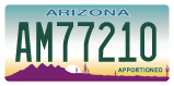 Arizona, Apportioned (AB-12345/AB12345)