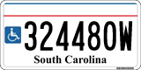 South Carolina, Vehicles for disabled persons (123456W)