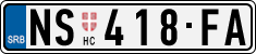 License plate of Serbia, Cars