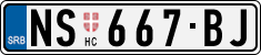 License plate of Serbia, Cars