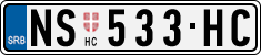 License plate of Serbia, Cars