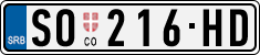 License plate of Serbia, Cars