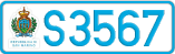 License plate of San Marino, Cars (A1234)
